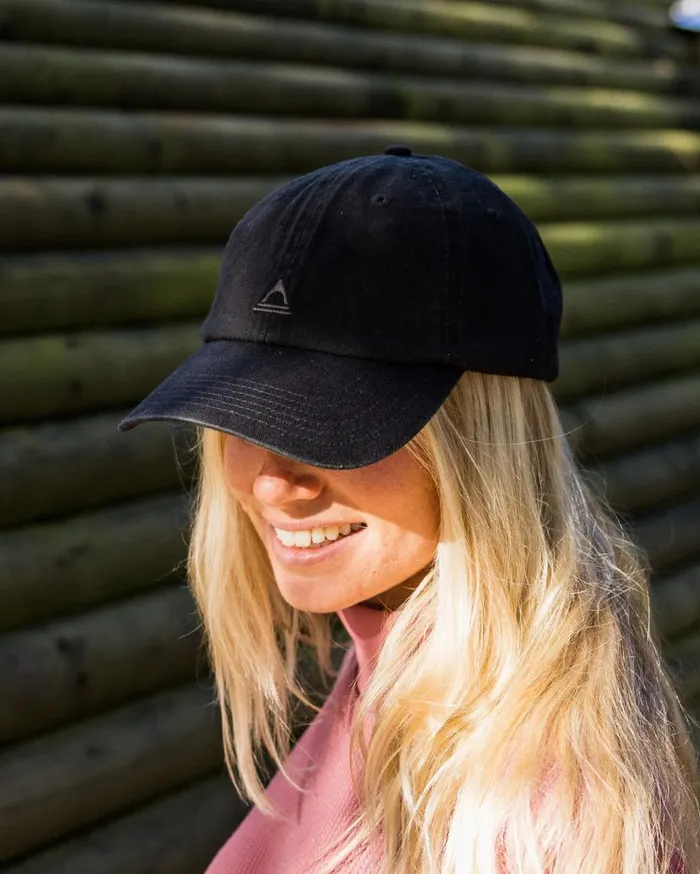 Passenger Clothing Fade Recycled Cotton Low Profile 6 Panel Cap Faded Black WomenMen Caps and Hats