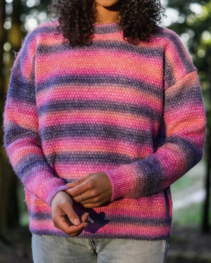 Passenger Clothing Fika Recycled Knitted Jumper Crushed Berry Dip Women Knitwear