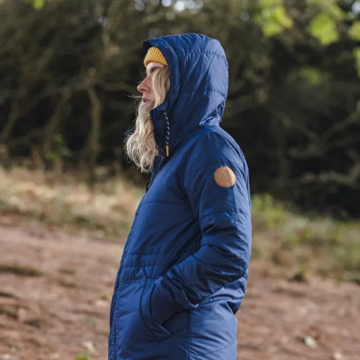 Passenger Clothing Flora Long Recycled Insulated Jacket Rich Navy Women Jackets