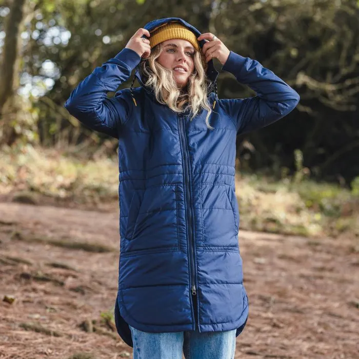 Passenger Clothing Flora Long Recycled Insulated Jacket Rich Navy Women Jackets