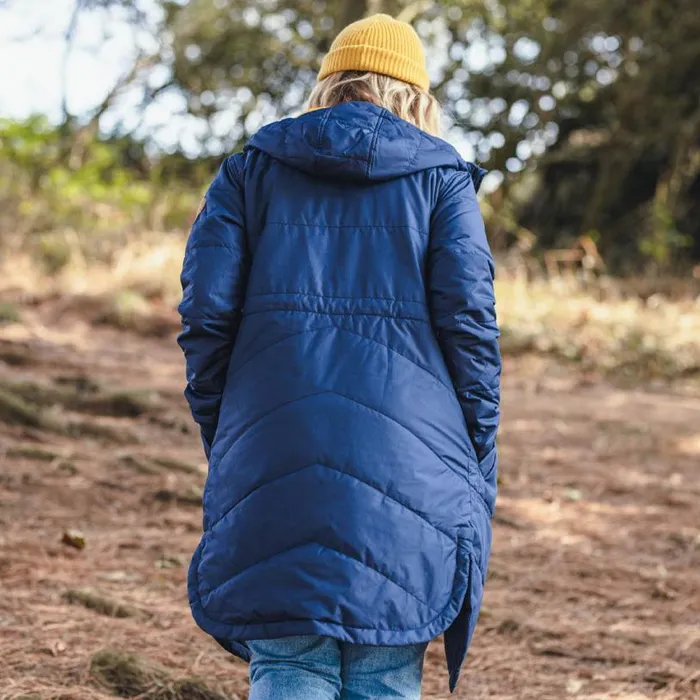 Passenger Clothing Flora Long Recycled Insulated Jacket Rich Navy Women Jackets