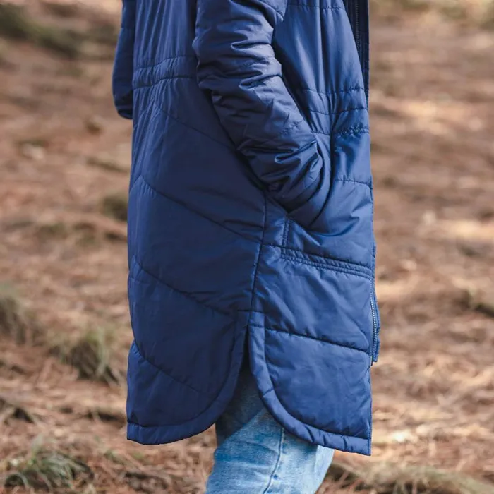 Passenger Clothing Flora Long Recycled Insulated Jacket Rich Navy Women Jackets