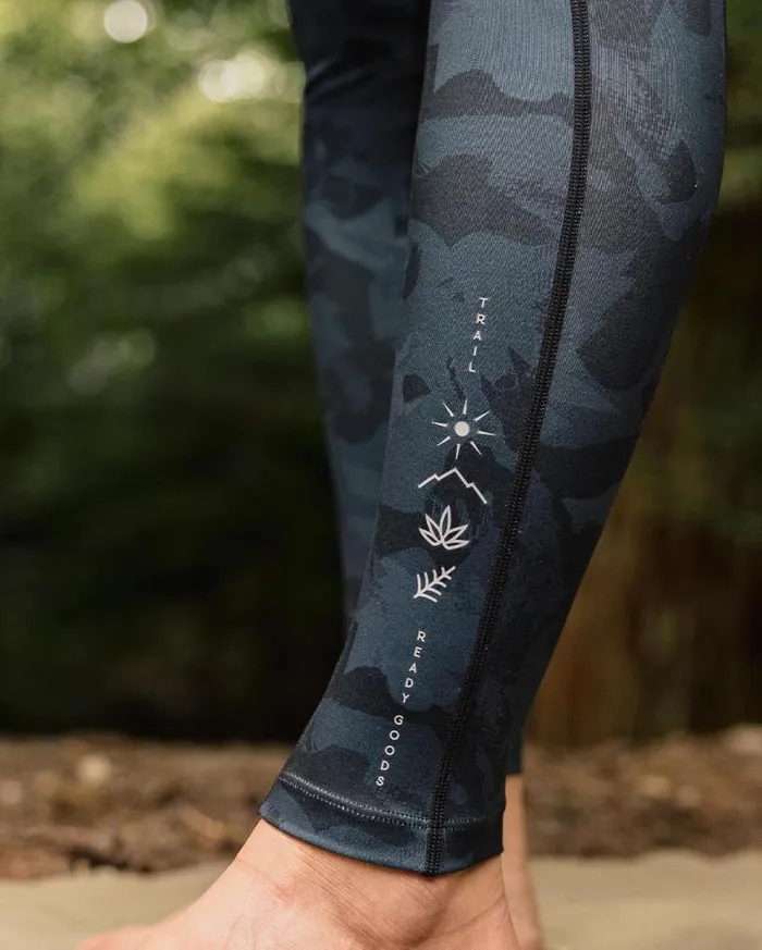 Passenger Clothing Fresh Air 20 Recycled Leggings Black Abstract Women Activewear