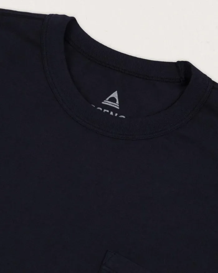 Passenger Clothing Heritage Recycled Cotton LS TShirt Deep Navy Men TShirts and Vests