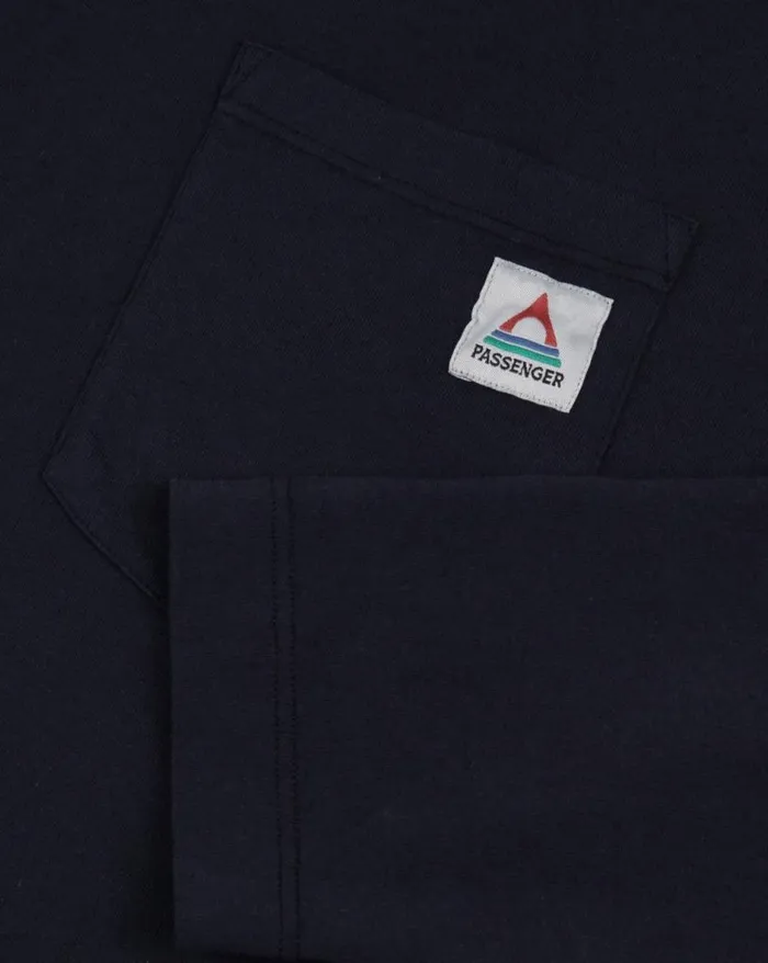 Passenger Clothing Heritage Recycled Cotton LS TShirt Deep Navy Men TShirts and Vests
