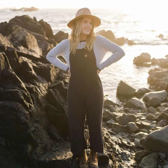 Passenger Clothing Lazy Day Dungarees Charcoal woven Women Dungarees and Trousers