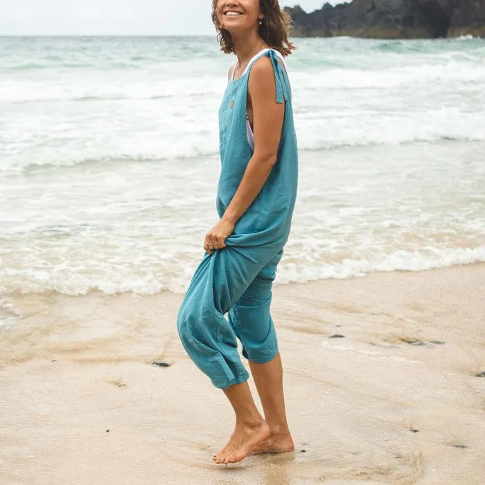 Passenger Clothing Lazy Day Dungarees Ocean Blue Women Dungarees and Trousers