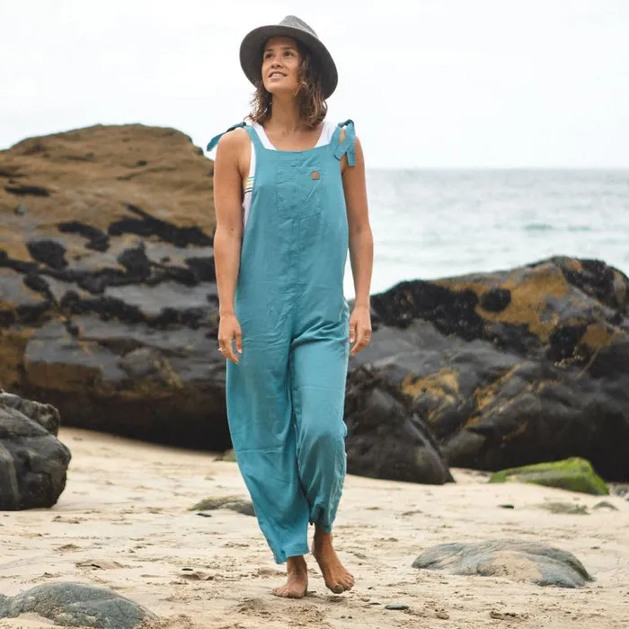 Passenger Clothing Lazy Day Dungarees Ocean Blue Women Dungarees and Trousers