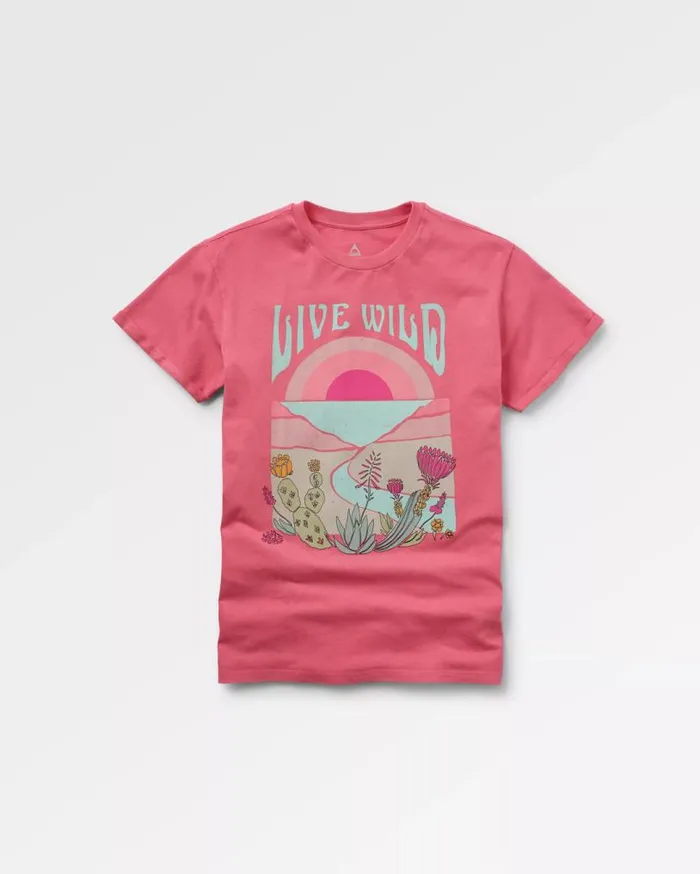 Passenger Clothing Live Wild Recycled Cotton TShirt Soft Rose Women Tops and TShirts