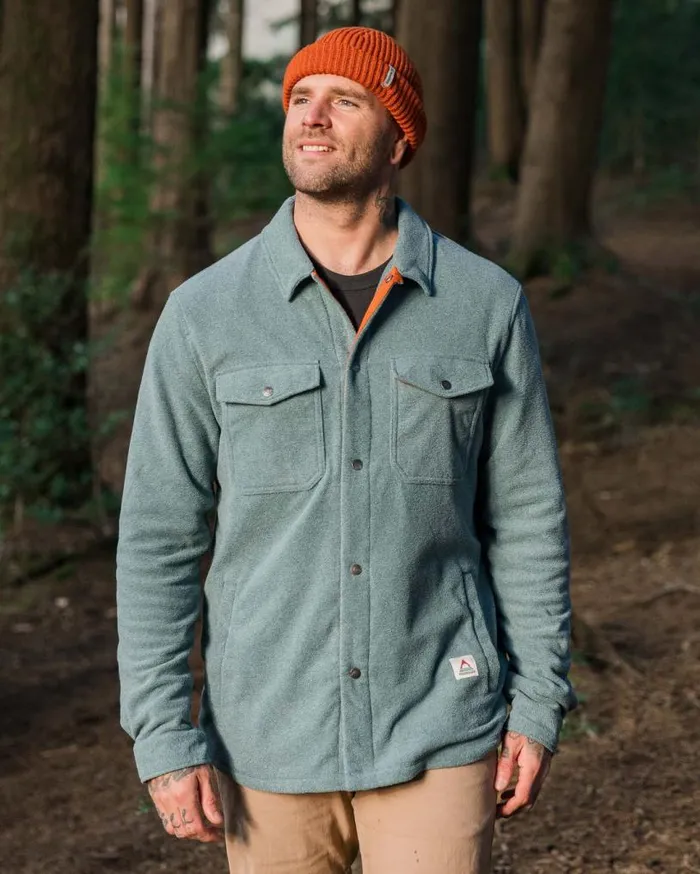 Passenger Clothing Maple Recycled Polar Fleece Shirt Mediterranean Marl Men Shirts