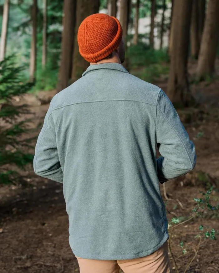 Passenger Clothing Maple Recycled Polar Fleece Shirt Mediterranean Marl Men Shirts