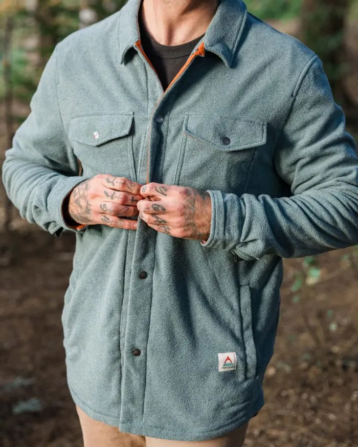 Passenger Clothing Maple Recycled Polar Fleece Shirt Mediterranean Marl Men Shirts