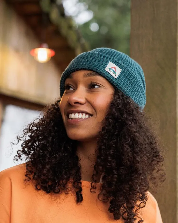 Passenger Clothing Moss Double Layer Recycled Waffle Beanie Mediterranean WomenMen Beanies