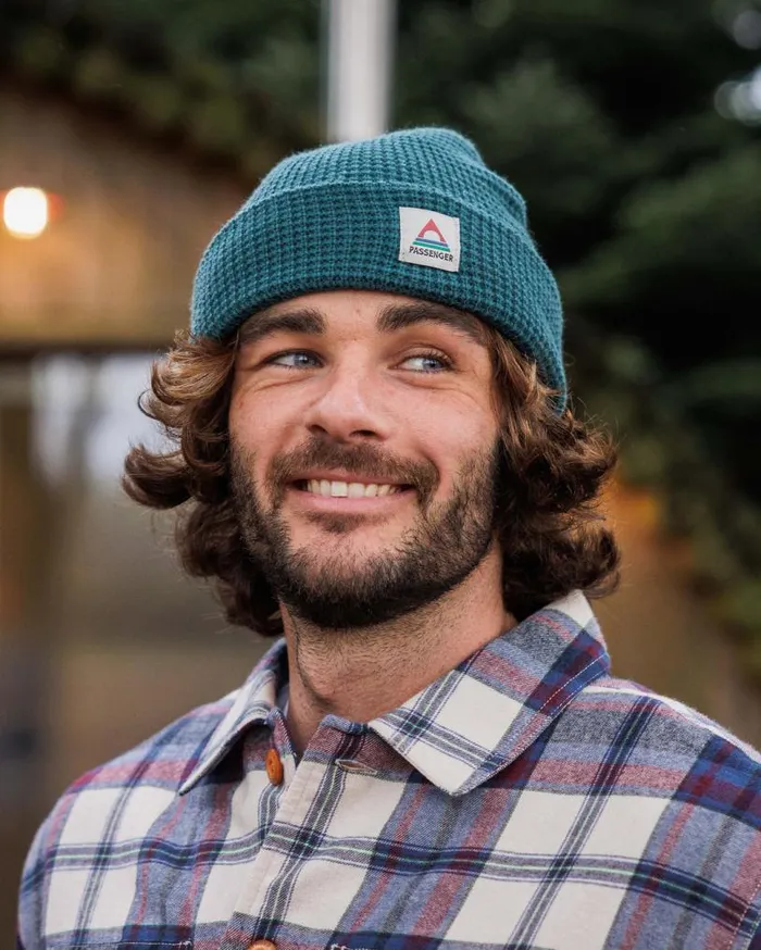 Passenger Clothing Moss Double Layer Recycled Waffle Beanie Mediterranean WomenMen Beanies