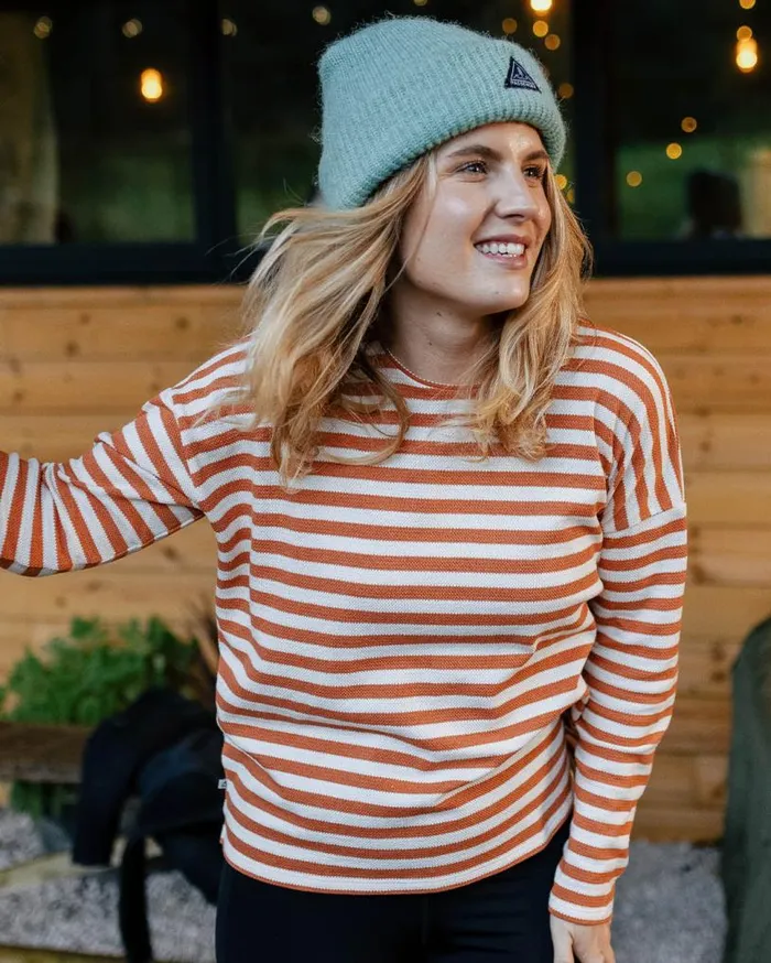 Passenger Clothing Panorama Striped LS TShirt Glazed Ginger Women Tops and TShirts