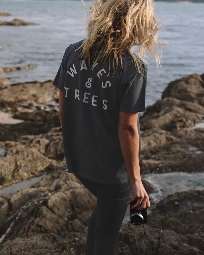Passenger Clothing Penida Recycled Cotton TShirt Faded Black Women Tops and TShirts