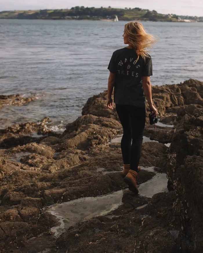 Passenger Clothing Penida Recycled Cotton TShirt Faded Black Women Tops and TShirts