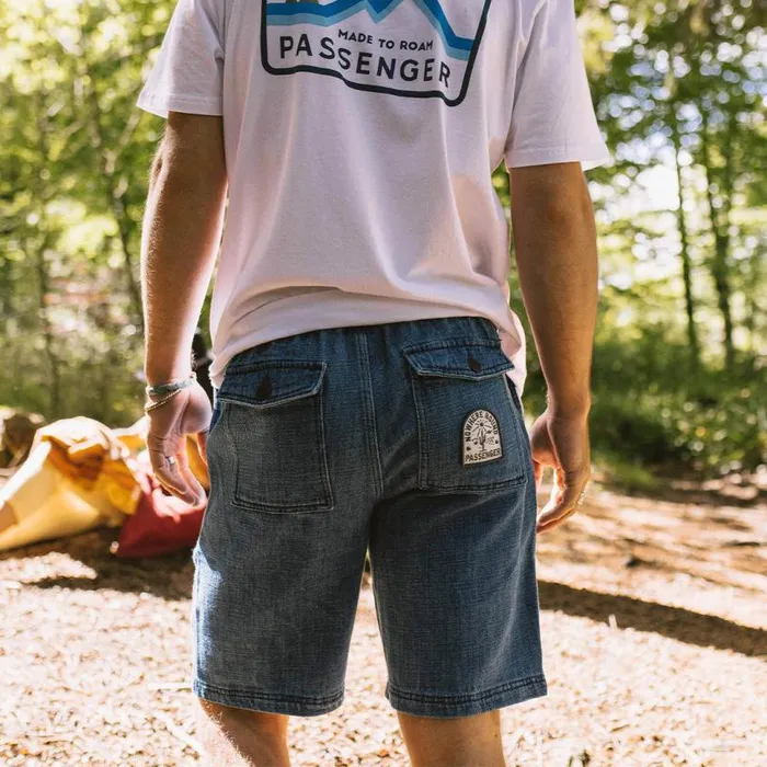 Passenger Clothing Pine Recycled Cotton Cord Shorts Washed Denim Men Shorts