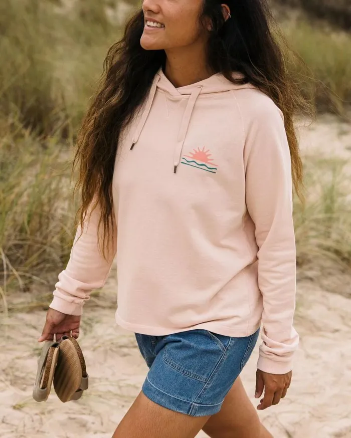 Passenger Clothing Rolling Slow Recycled Cotton Hoodie Peachy Pink Women Hoodies and Sweatshirts
