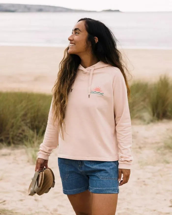 Passenger Clothing Rolling Slow Recycled Cotton Hoodie Peachy Pink Women Hoodies and Sweatshirts