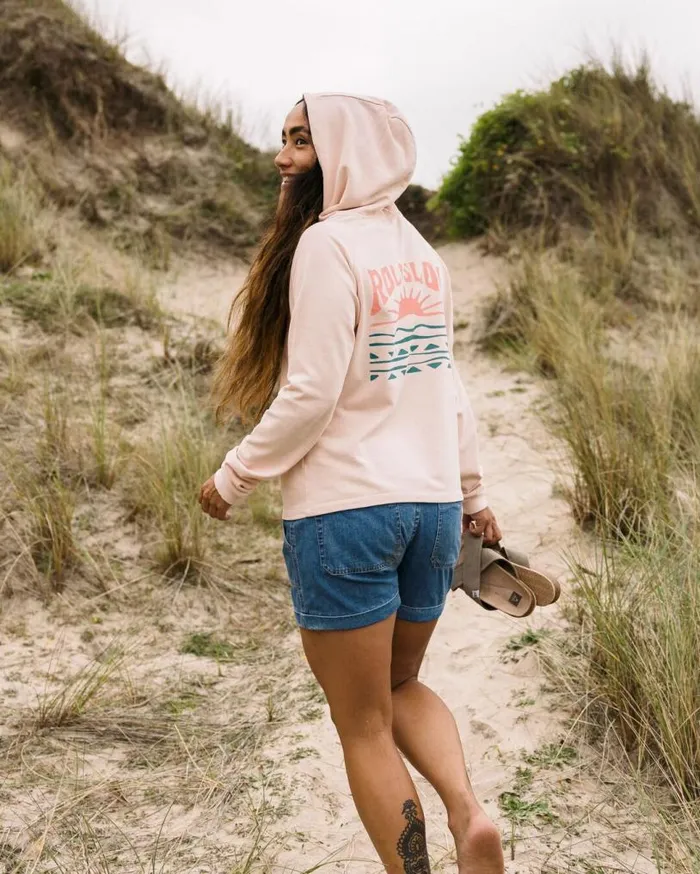 Passenger Clothing Rolling Slow Recycled Cotton Hoodie Peachy Pink Women Hoodies and Sweatshirts