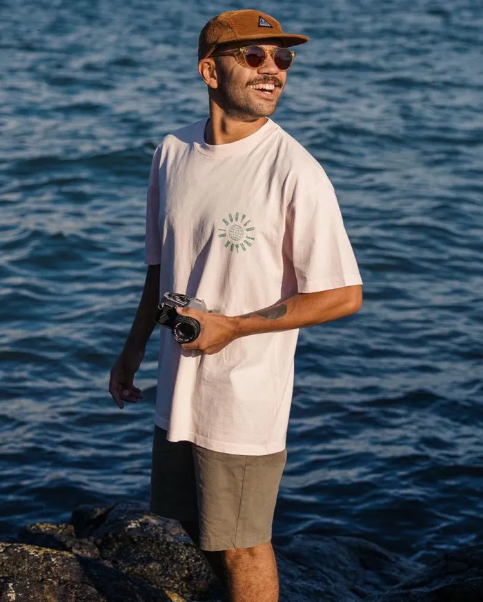 Passenger Clothing Rooted Recycled Relaxed Fit TShirt Barely Pink Men TShirts and Vests