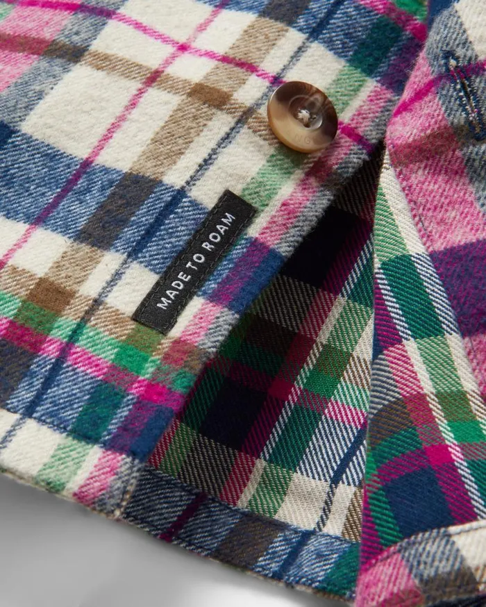 Passenger Clothing Rustic Organic Cotton Heavyweight Overshirt Off White Check Men Shirts
