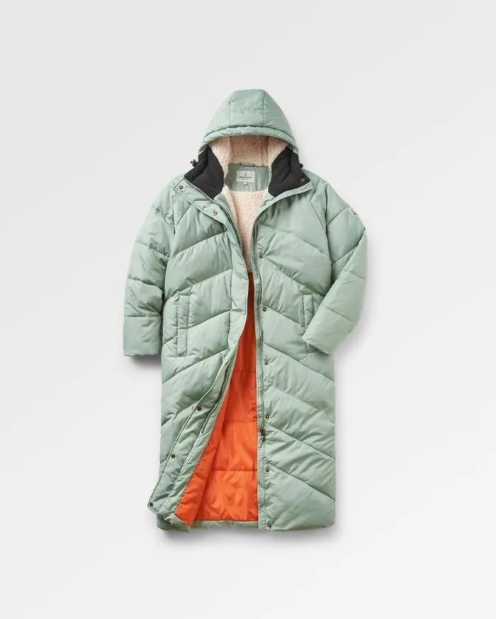 Passenger Clothing Tasman Recycled 20 Long Insulated Jacket Pistachio Women Jackets