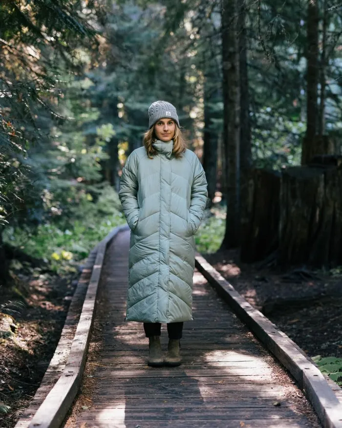 Passenger Clothing Tasman Recycled 20 Long Insulated Jacket Pistachio Women Jackets