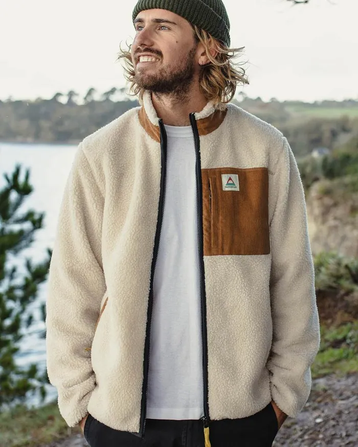 Passenger Clothing Trekker Recycled DeepPile Sherpa Fleece Warm Ivory Men Fleece