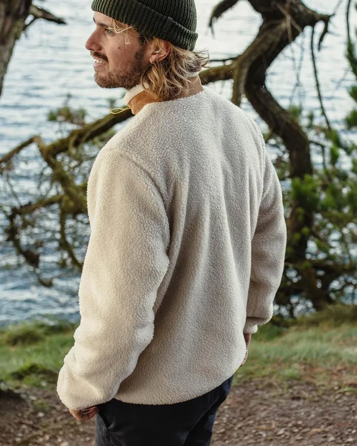 Passenger Clothing Trekker Recycled DeepPile Sherpa Fleece Warm Ivory Men Fleece