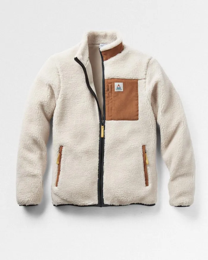 Passenger Clothing Trekker Recycled DeepPile Sherpa Fleece Warm Ivory Men Fleece
