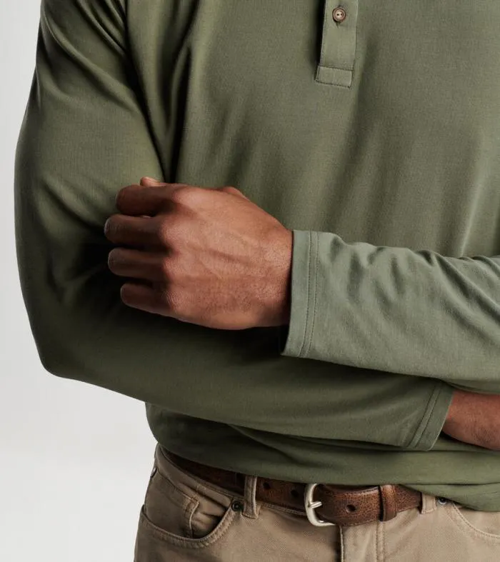 Peter Millar TShirts Men Lava Wash LongSleeve Henley