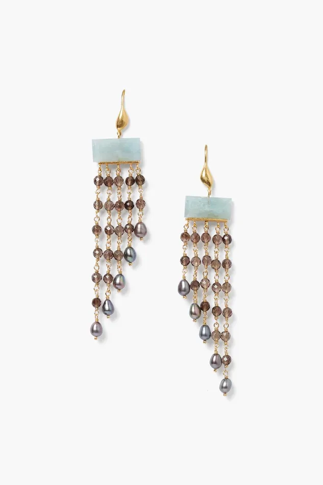 Phaedra Waterfall Earrings Smoky Quartz Mix Women Chan Luu Earrings