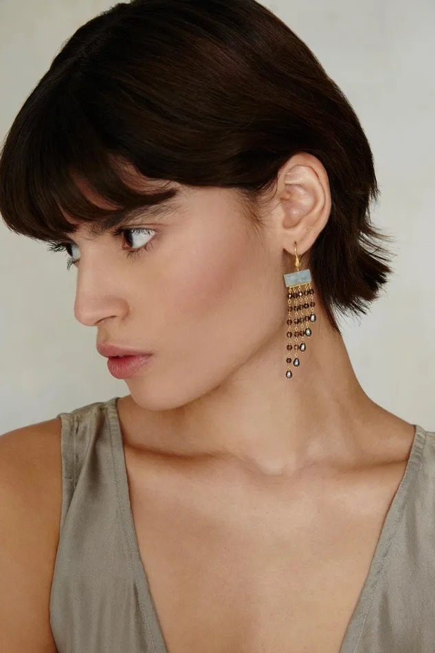 Phaedra Waterfall Earrings Smoky Quartz Mix Women Chan Luu Earrings