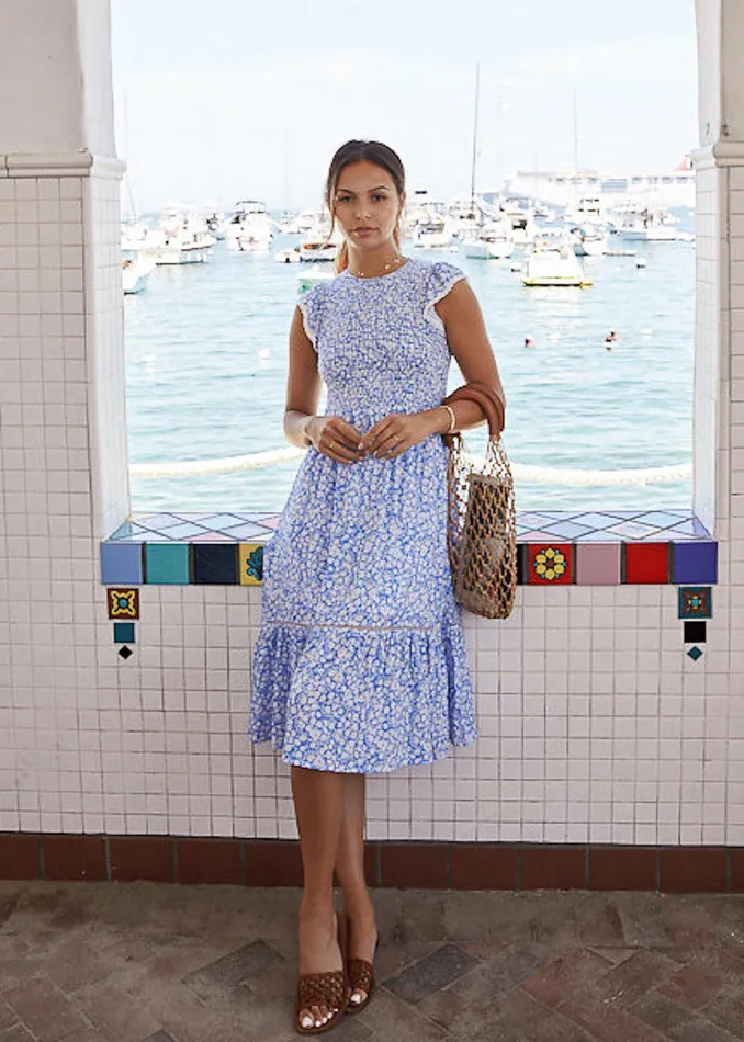 Pick Me Midi Dress Bluewhite Women Lost Wander Dresses