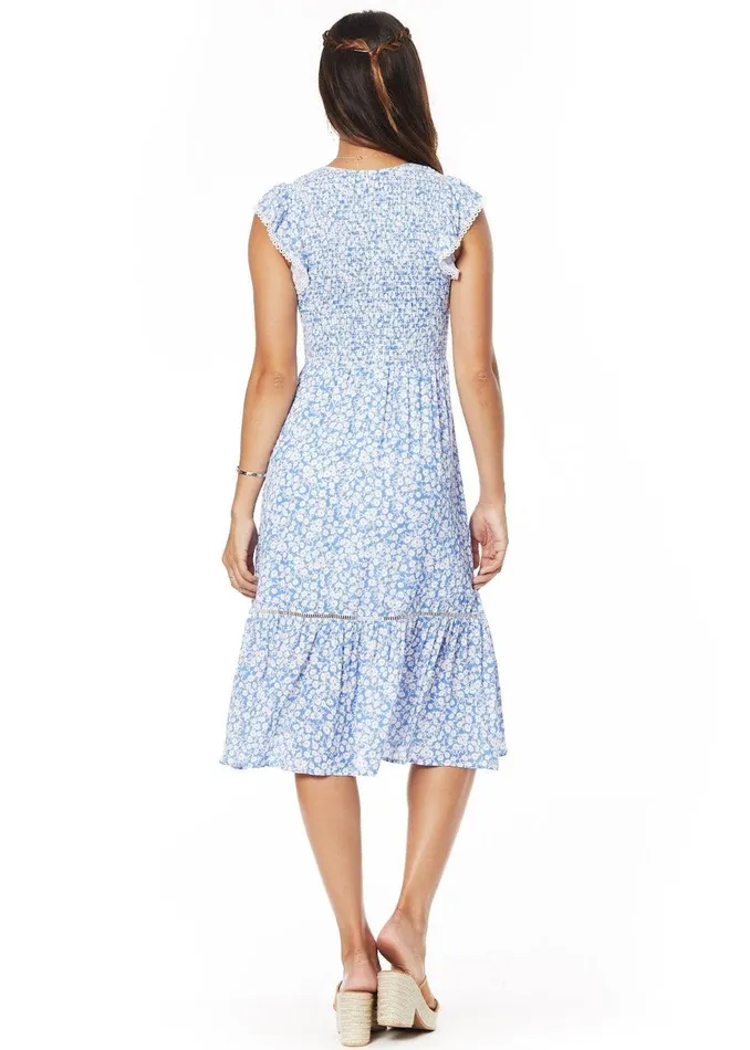 Pick Me Midi Dress Bluewhite Women Lost Wander Dresses