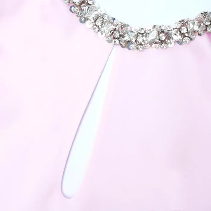Pink Satin Embellished Top Women Self Portrait Tops Pink Satin Embellished Top Women Self Portrait Tops
