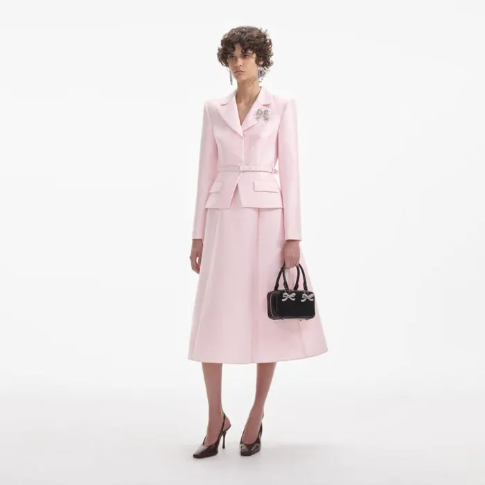 Pink Tailored Taffeta Midi Dress Women Self Portrait Dresses