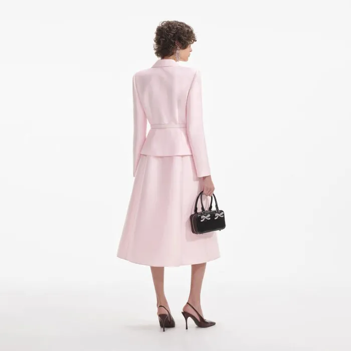 Pink Tailored Taffeta Midi Dress Women Self Portrait Dresses