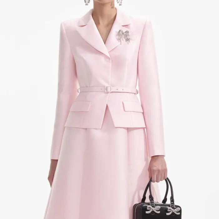 Pink Tailored Taffeta Midi Dress Women Self Portrait Dresses