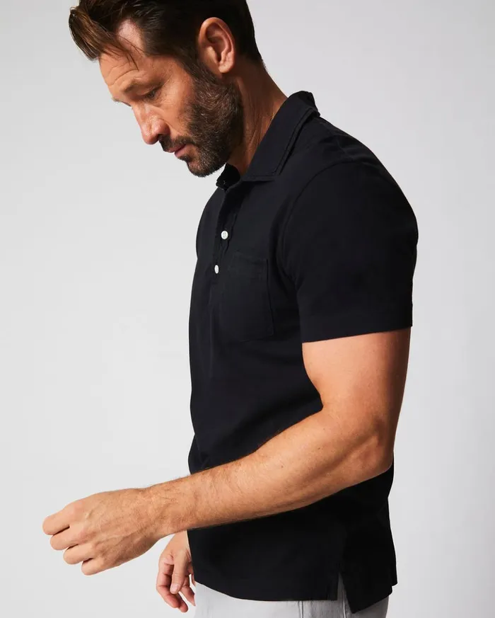 Polos Tees and Henleys Men Billy Reid Pensacola Polo Black