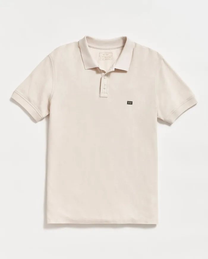 Polos Tees and Henleys Men Billy Reid Pique Polo Natural