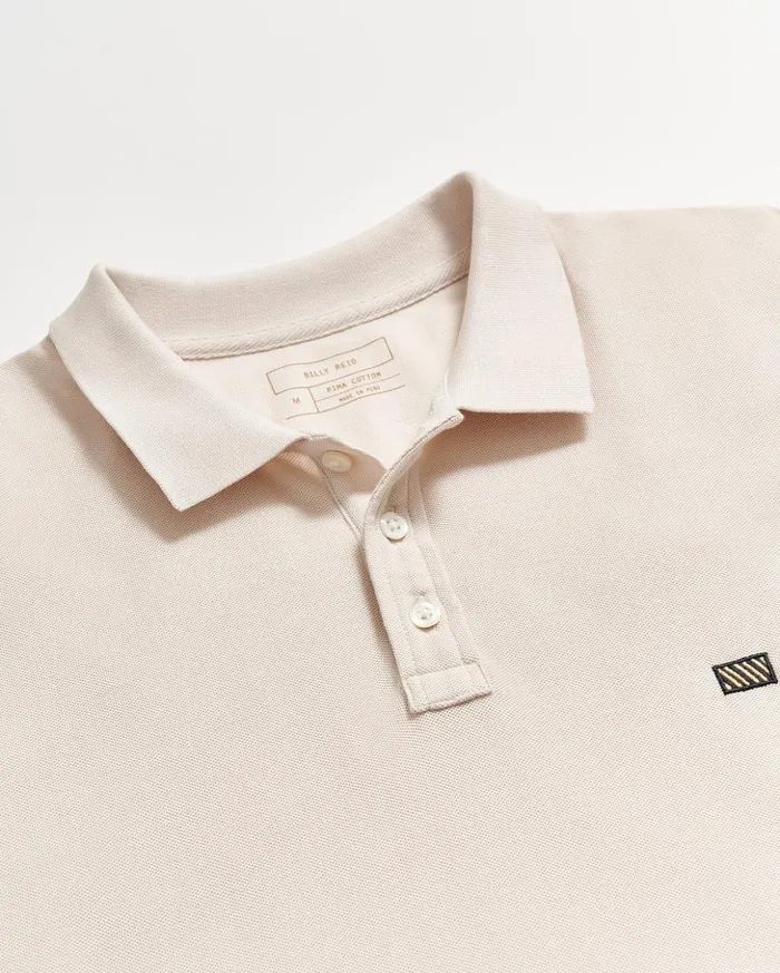 Polos Tees and Henleys Men Billy Reid Pique Polo Natural