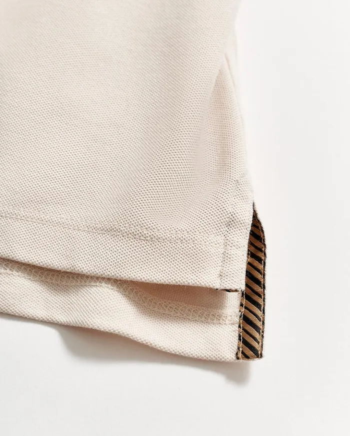Polos Tees and Henleys Men Billy Reid Pique Polo Natural