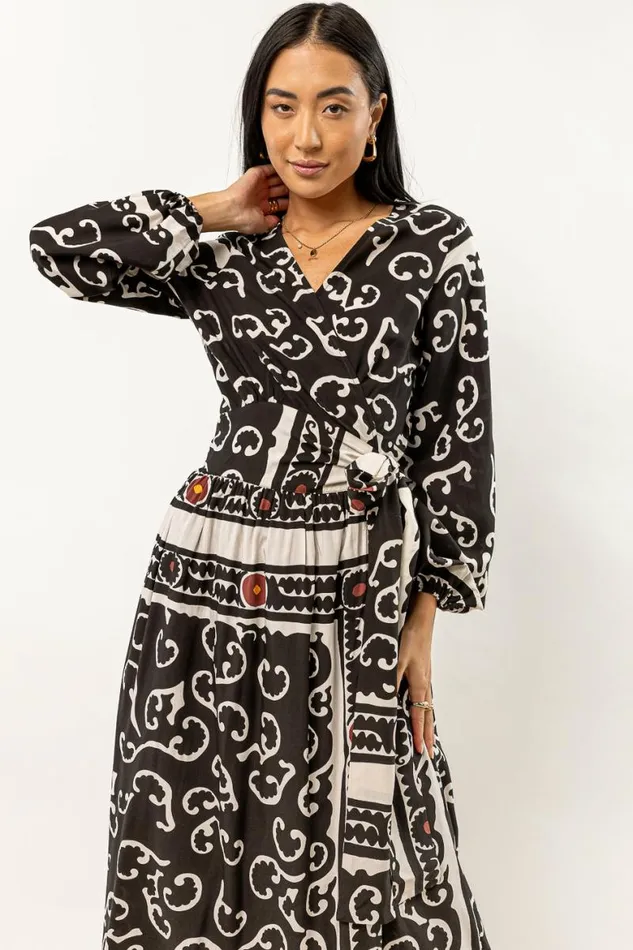 Porter Wrap Midi Dress 8211 FINAL SALE Black Women Bohme Dresses