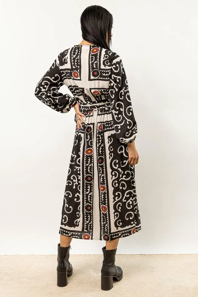 Porter Wrap Midi Dress 8211 FINAL SALE Black Women Bohme Dresses