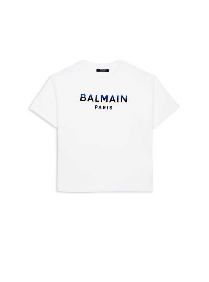 Printed Paris Shortsleeved Tshirt White Kids Balmain
