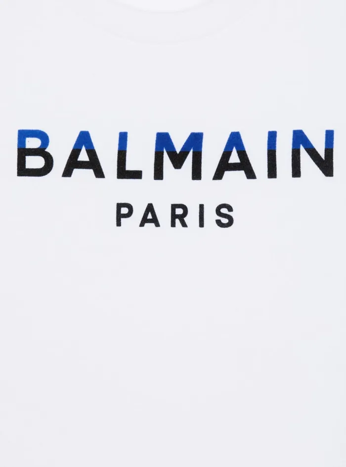 Printed Paris Shortsleeved Tshirt White Kids Balmain
