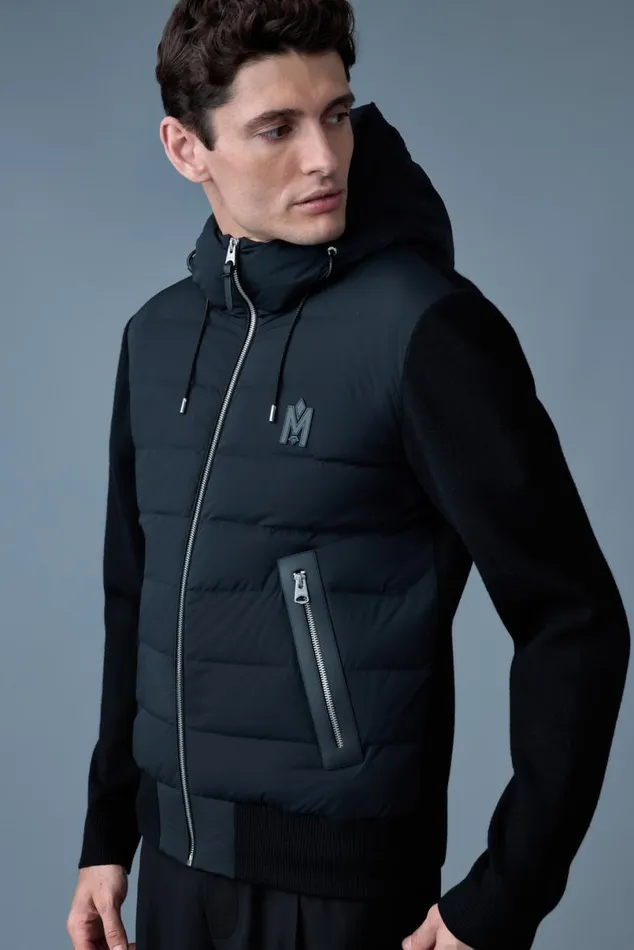 Puffer Men Mackage ANDREW Mixedmedia Light Down Jacket Black Puffer Men Mackage ANDREW Mixedmedia Light Down Jacket Black